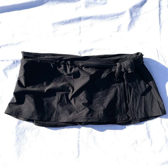 Tommy Bahama Bikini Swimsuit Mini Skirt Bottom Womens Medium Black Tie Side - Picture 1 of 5